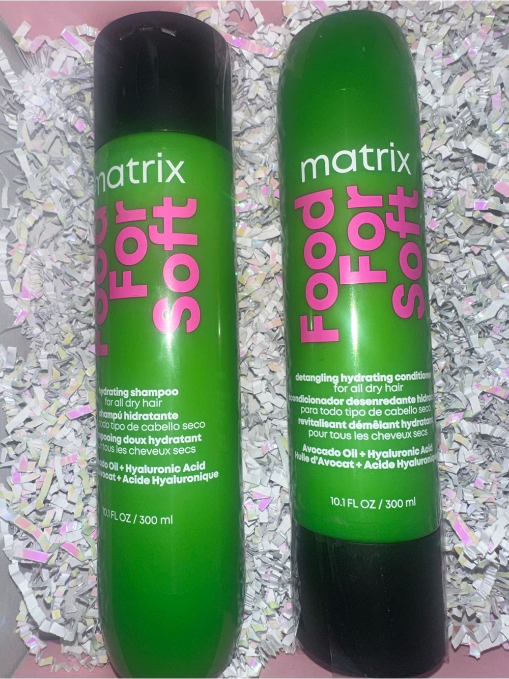 Matix Food For Soft Kids Hydrating Shampoo & Conditioner - Green with Pink Text